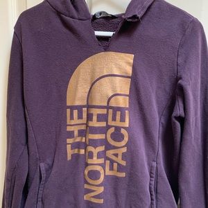 The North Face purple and gold hoodie